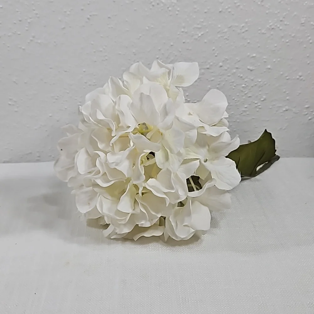 mint color metal milk jar with Hydrangea